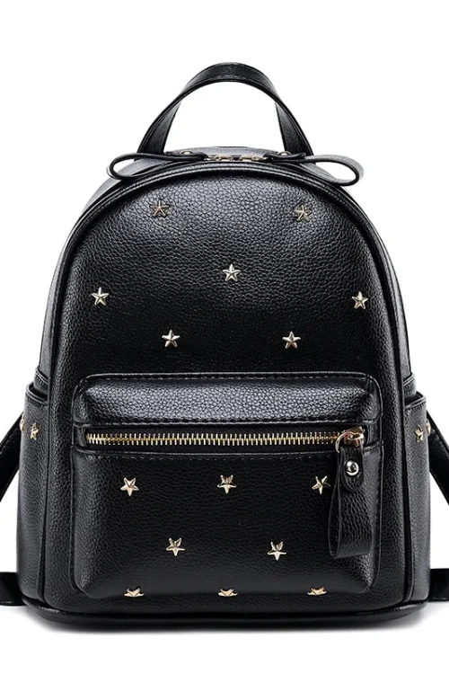 Fashion Rivet women Backpack small Luxury design Schoolbags For Girls mochila bagpack PU Leather Travel female shoulder Bags